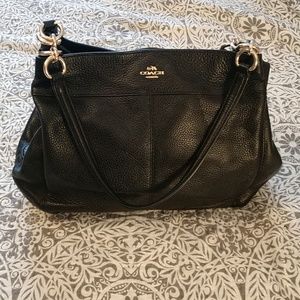 Coach black leather bag